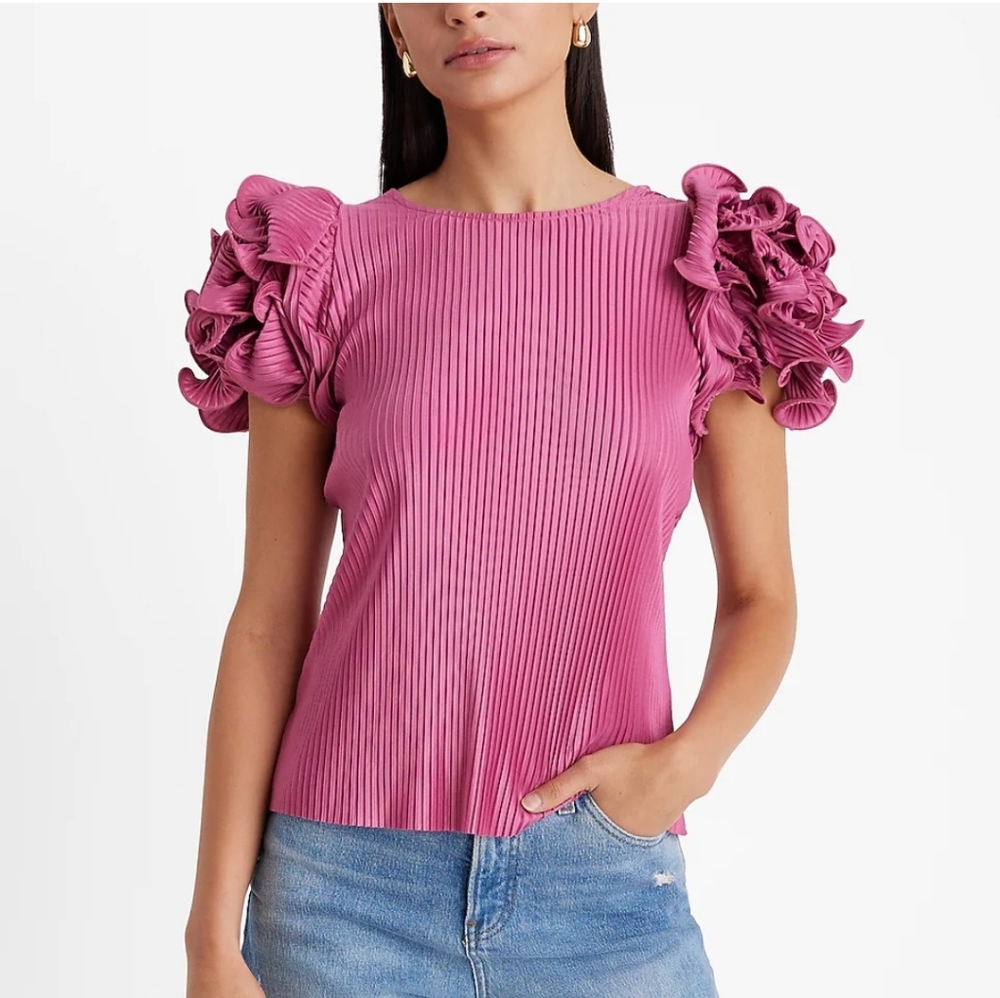 Express Rosette Sleeve Blouse